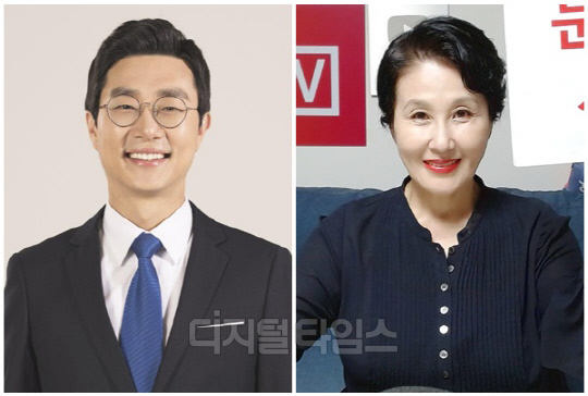 장경태(왼쪽) 더불어민주당 의원과 전여옥 전 국회의원. <디지털타임스 DB>